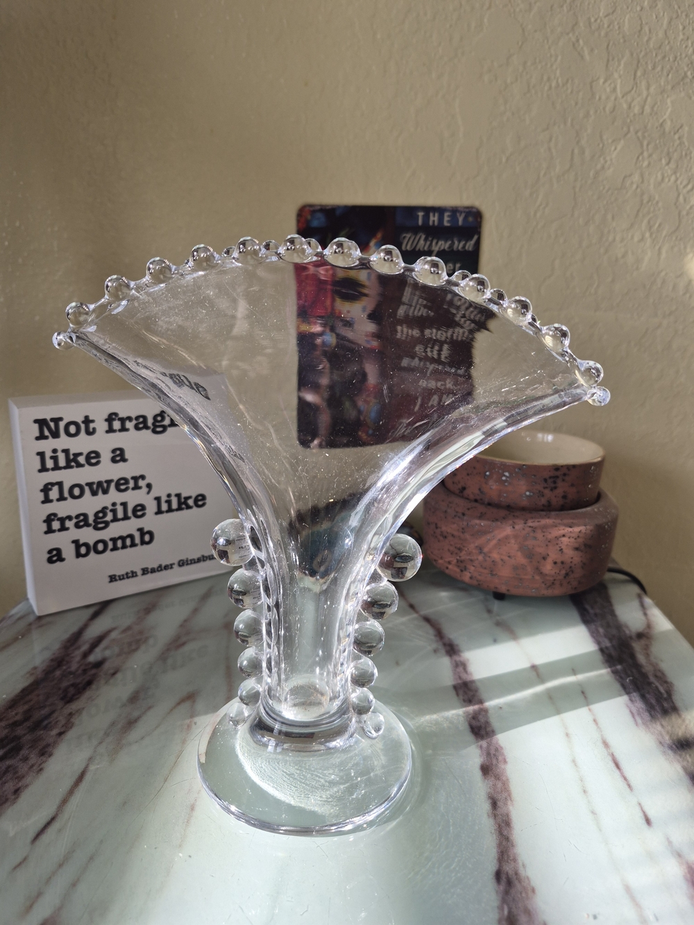Vintage Imperial Glass Candlewick Fan Vase